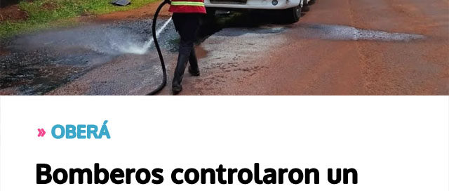 Bomberos controlaron un principio de incendio en un camión sin que se registraran heridos